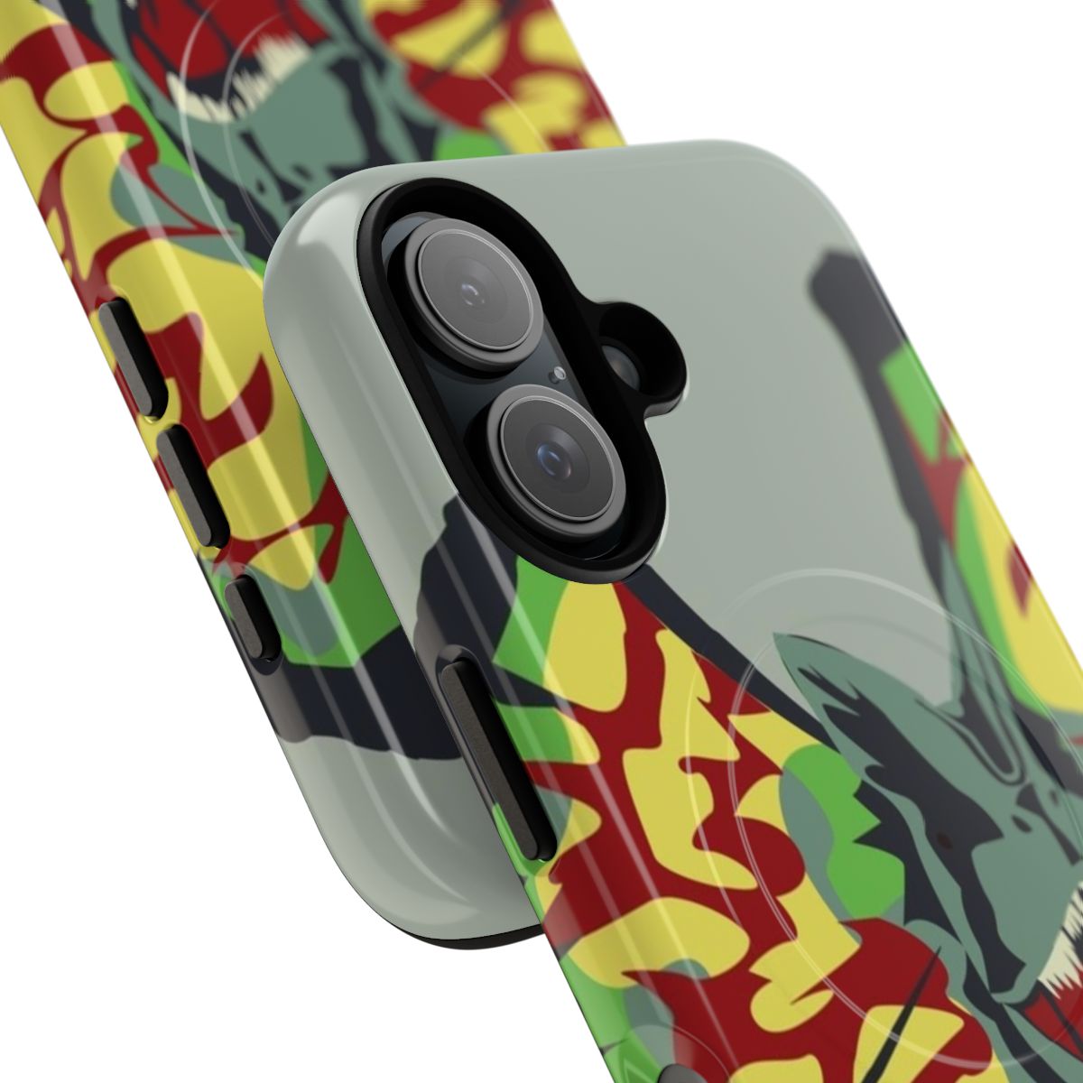 Dilophosaurus Magnetic Tough Phone Case with Jurassic-Inspired Graphic Design - Detail