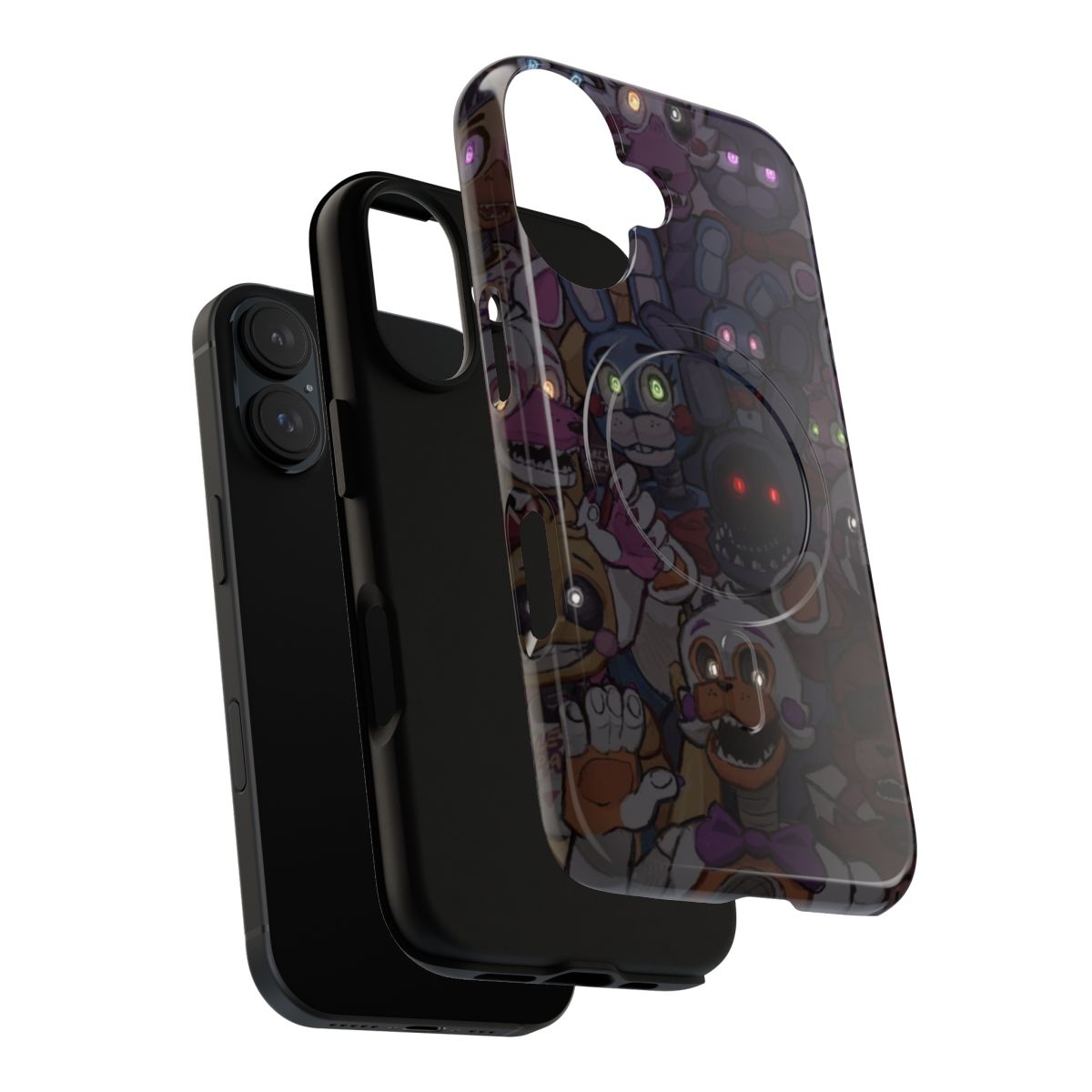 Magnetic tough phone case featuring dark designs from the Five Nights at Freddy's universe - Layers