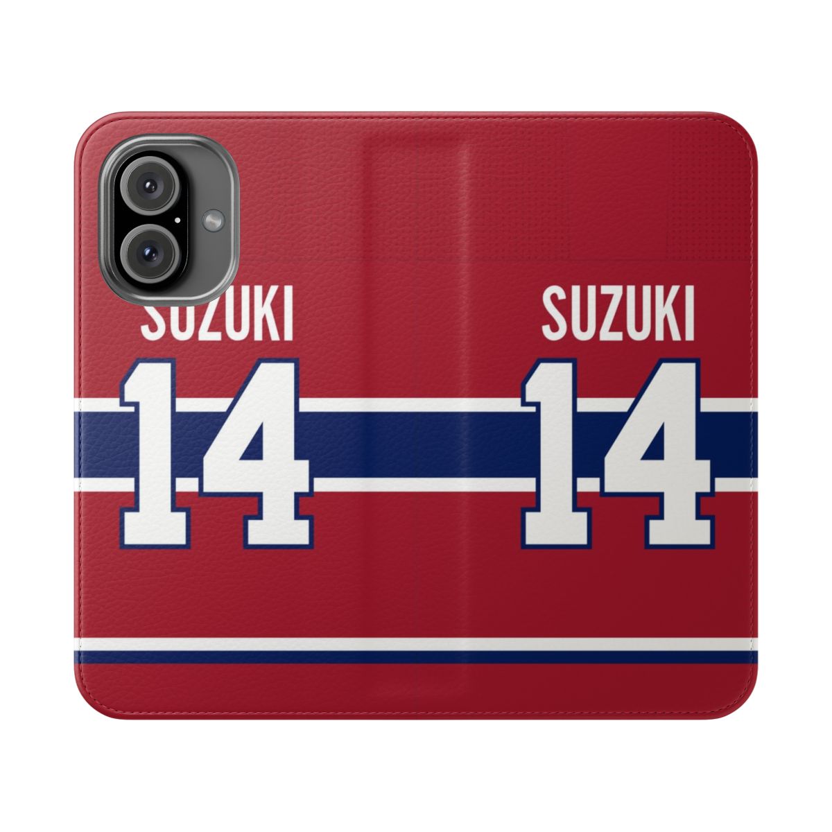 Montreal Canadiens phone case with Nick Suzuki jersey design