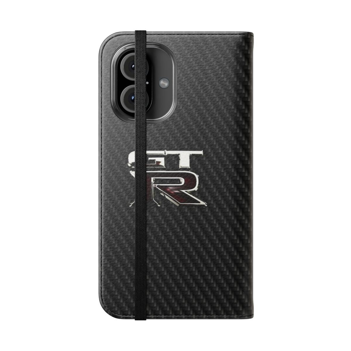 Carbon Fiber Phone Case with Sports Car Design - Folded Front