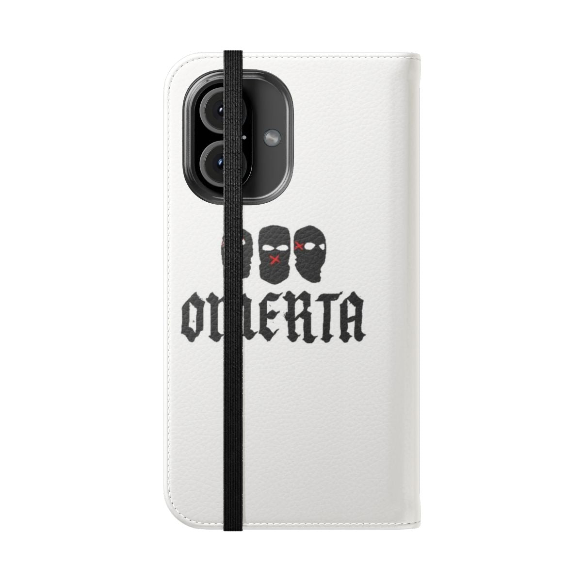 Omerta Maes inspired flip cover phone case for music fans - Folded Front