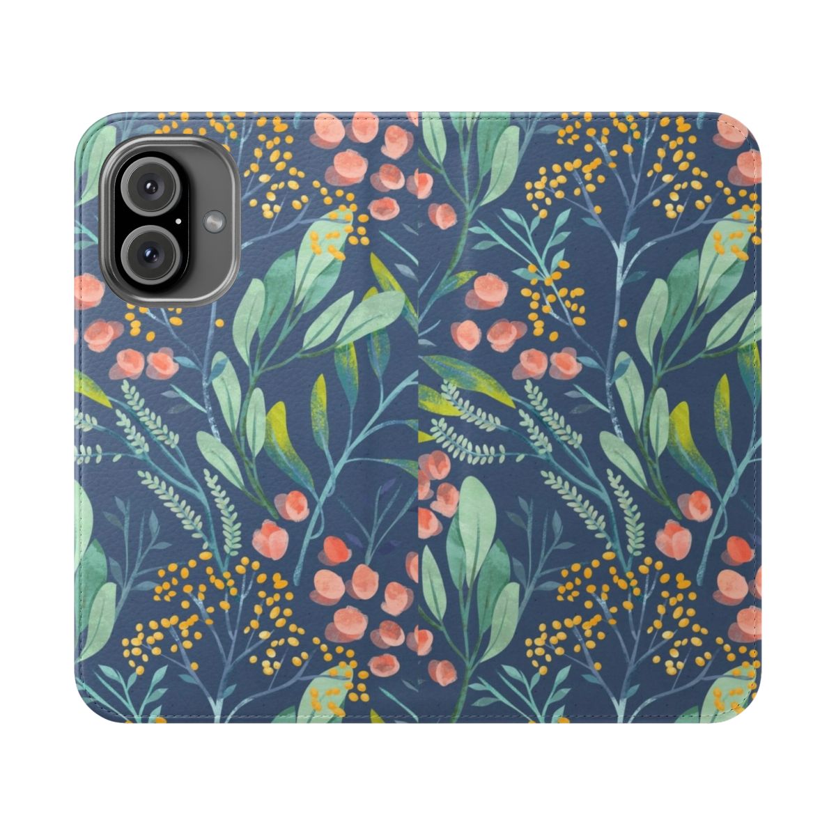 Vibrant floral pattern on a protective phone case