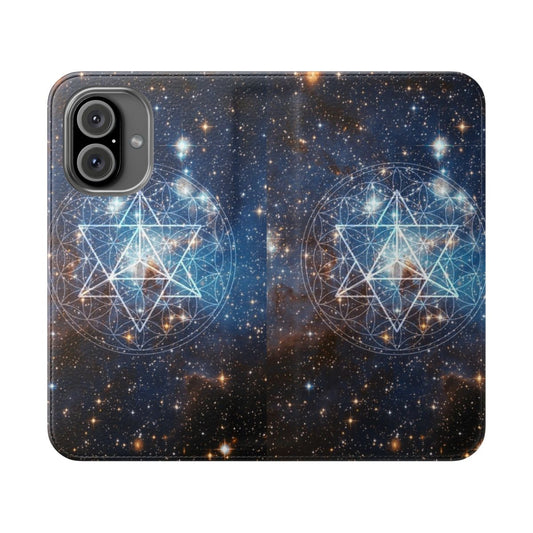 Merkaba in Flower of Life design phone case