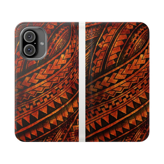 Polynesian-inspired tribal phone case with tropical designs