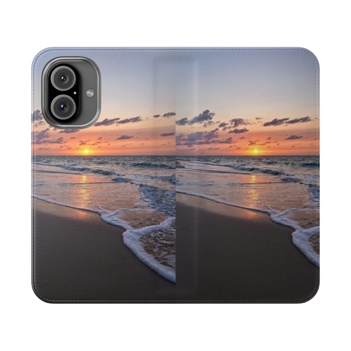 Colorful tropical beach sunset landscape on a phone case cover