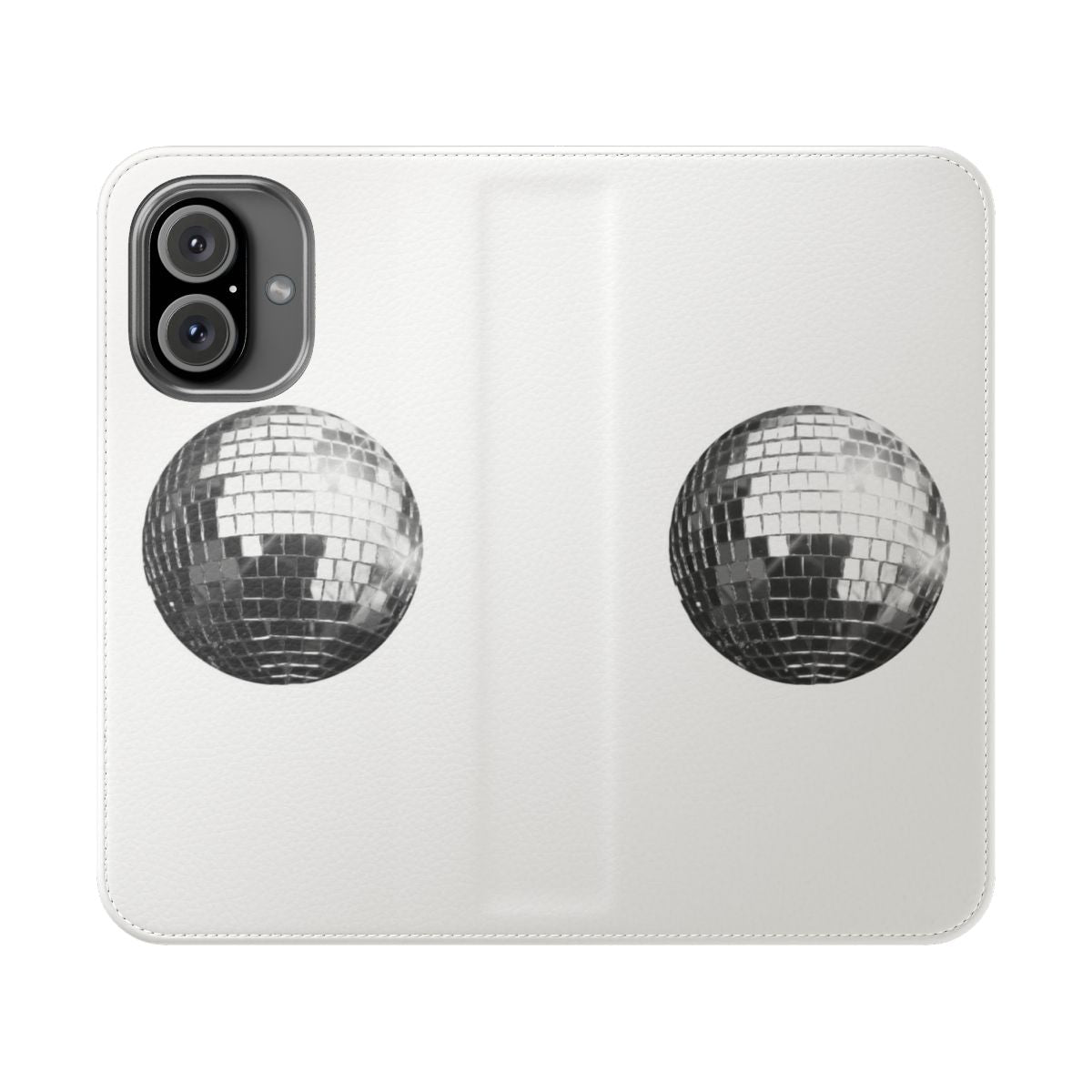 Disco ball flip cover phone case with a sleek, trendy design