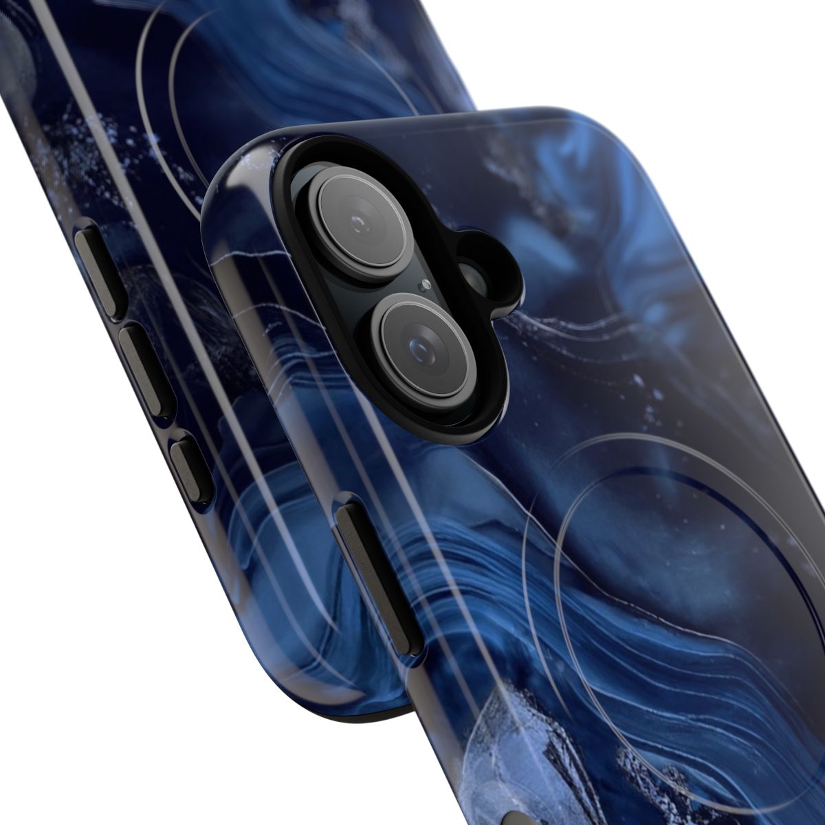 Midnight blue marble design protective phone case - Detail