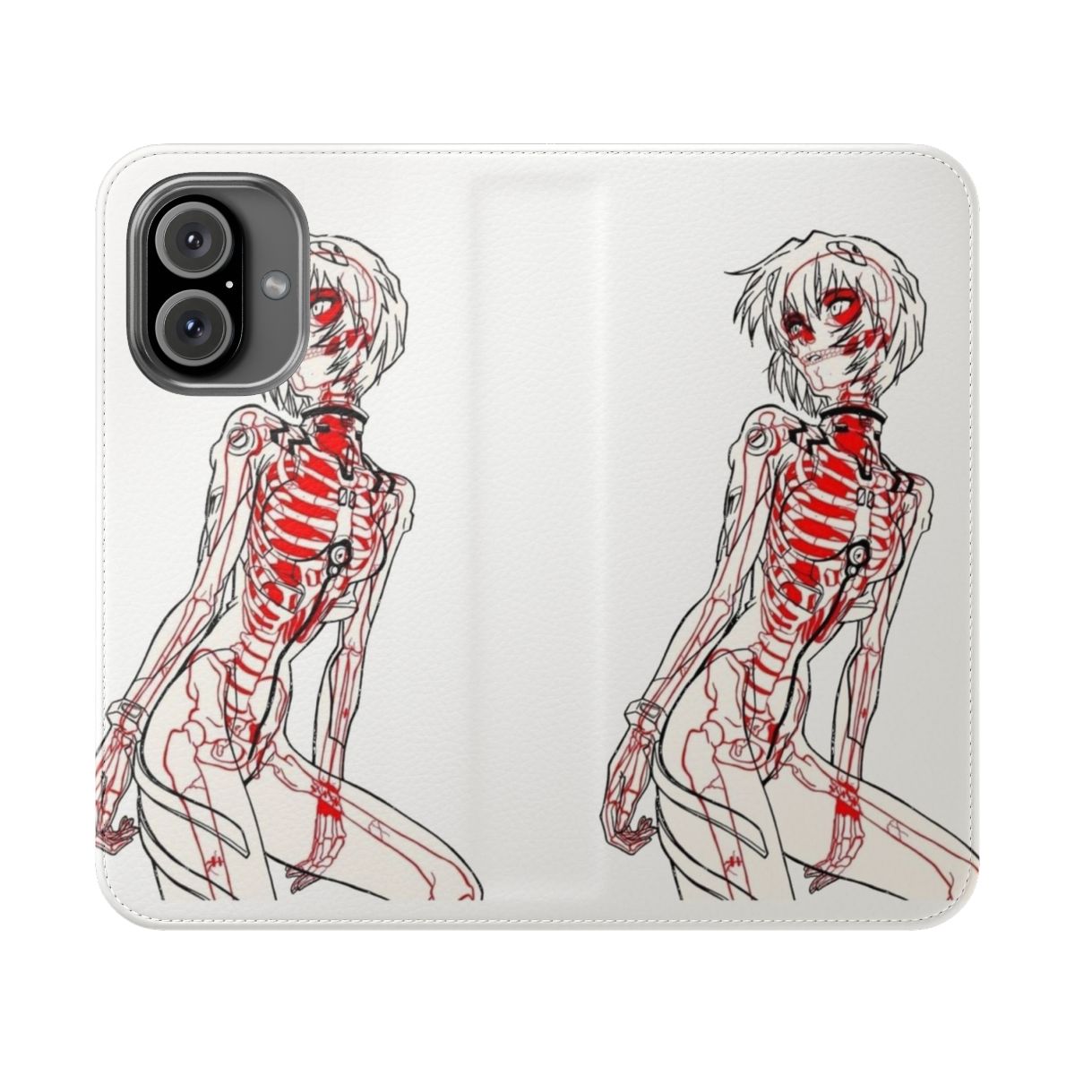 Rei Ayanami inspired phone case with x-ray design