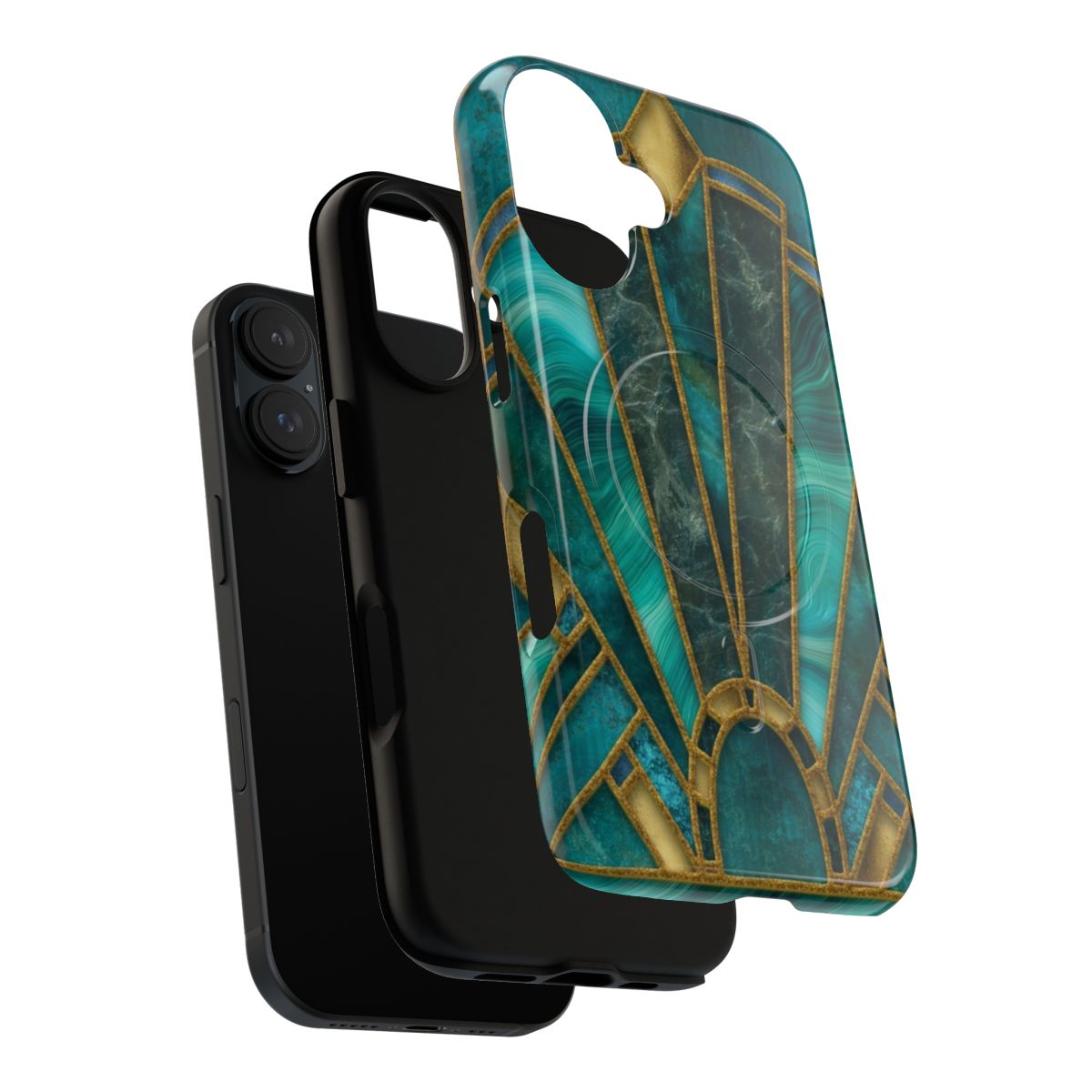 Elegant stained glass art deco window design on a durable, protective phone case - Layers