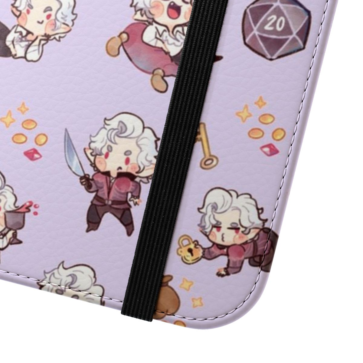 Cozy, cute vampire-themed phone case - Close Up