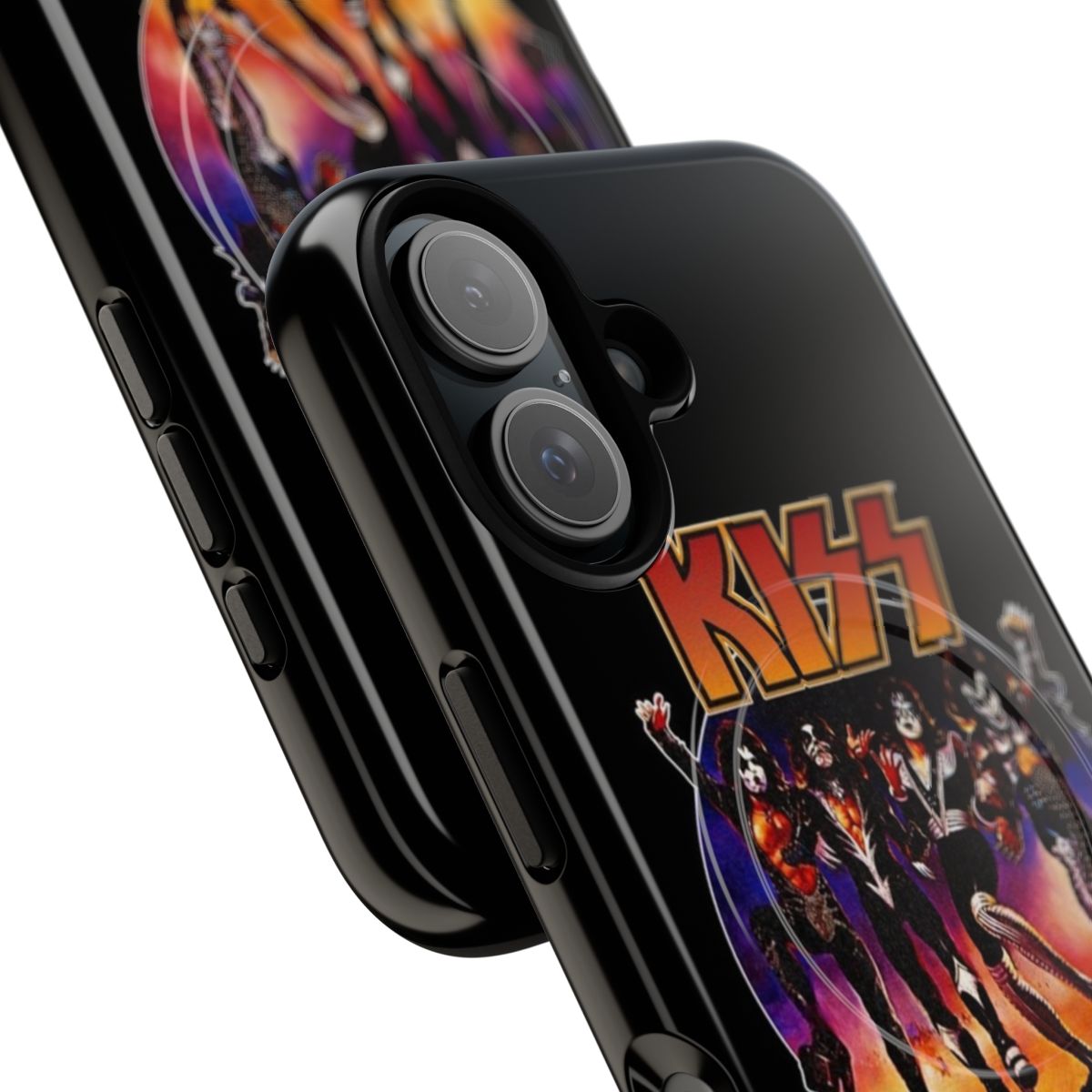 Vintage-inspired KISS magnetic tough phone case with classic band logo and imagery - Detail