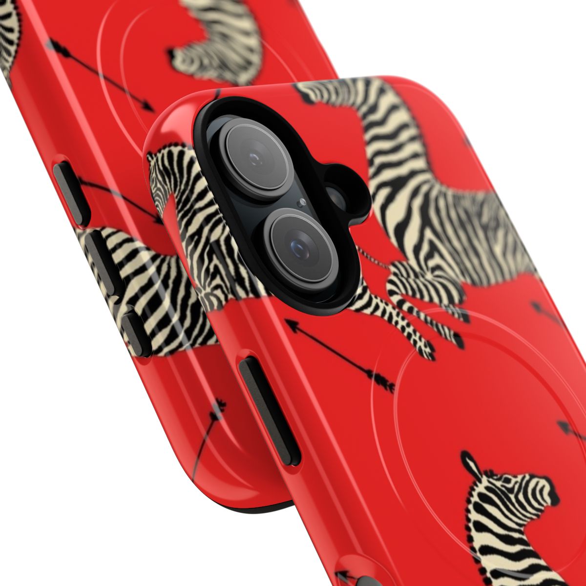 Wes Anderson-inspired zebra pattern magnetic and tough phone case - Detail