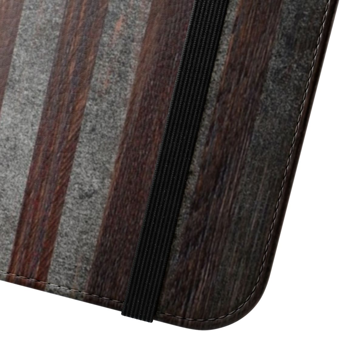 Patriotic American flag design on a weathered wood texture flip phone case - Close Up