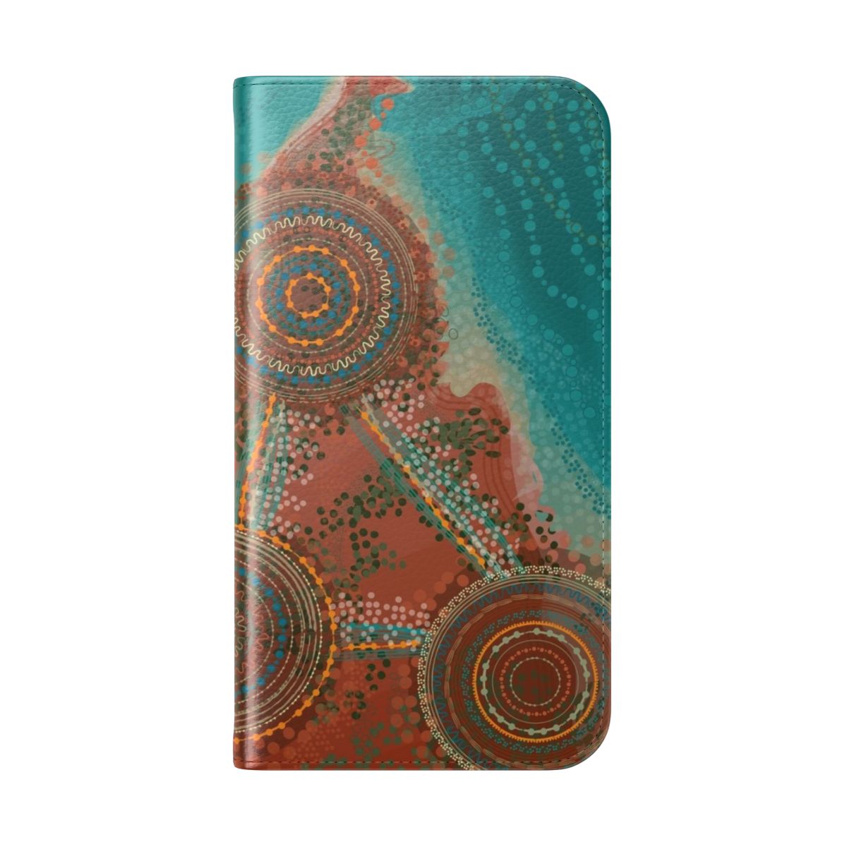 Yawuru-Inspired Tribal Phone Case with Aboriginal Art Design - Folded Back