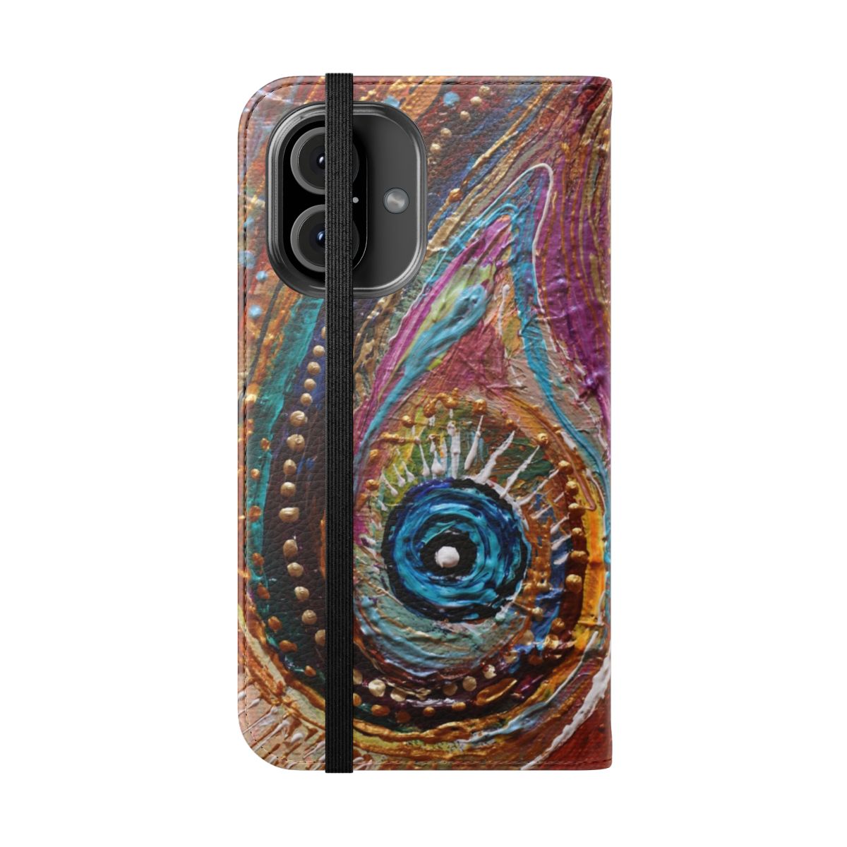 Bold and abstract art phone case with optical illusion design - Folded Front