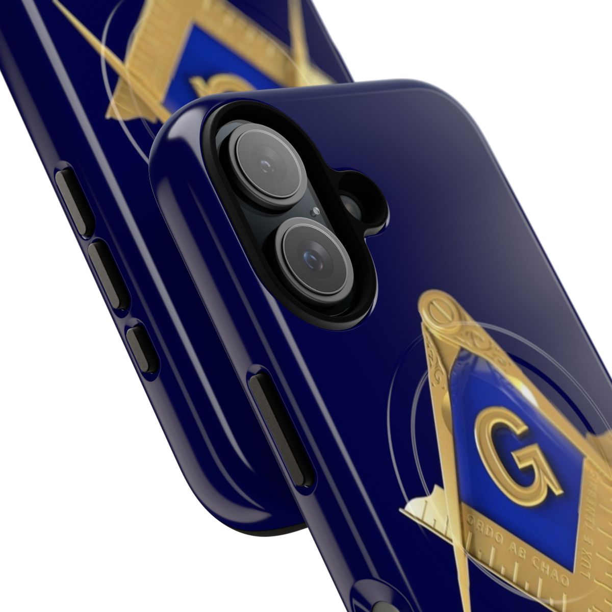 Masonic symbol magnetic tough phone case with blue background - Detail