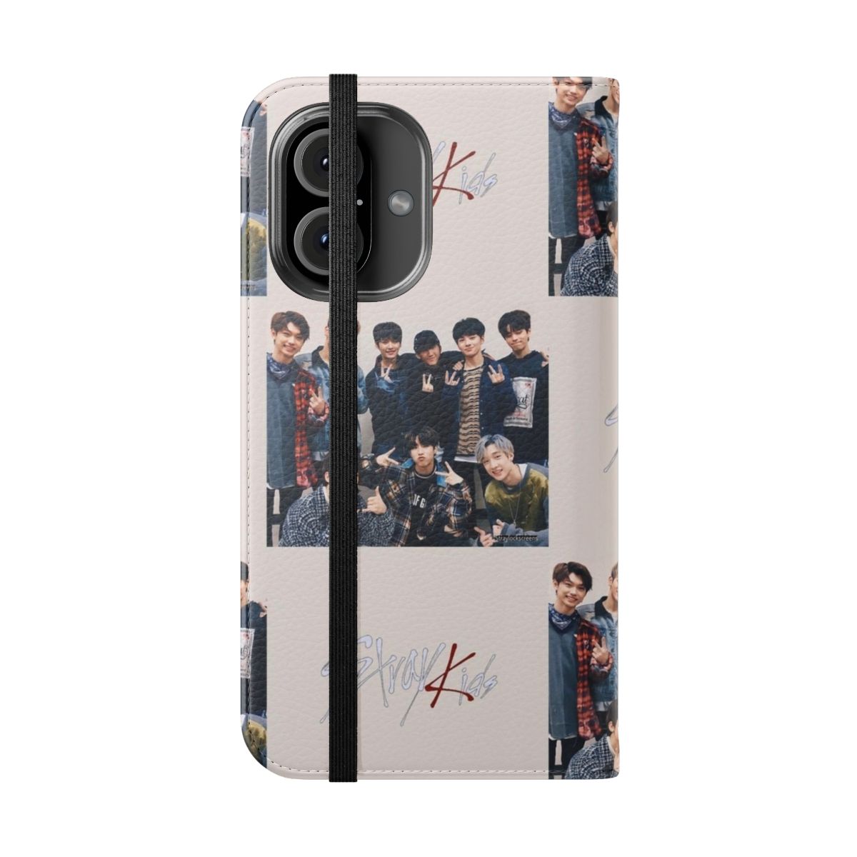 Stray Kids-inspired phone case with flip cover design - Folded Front