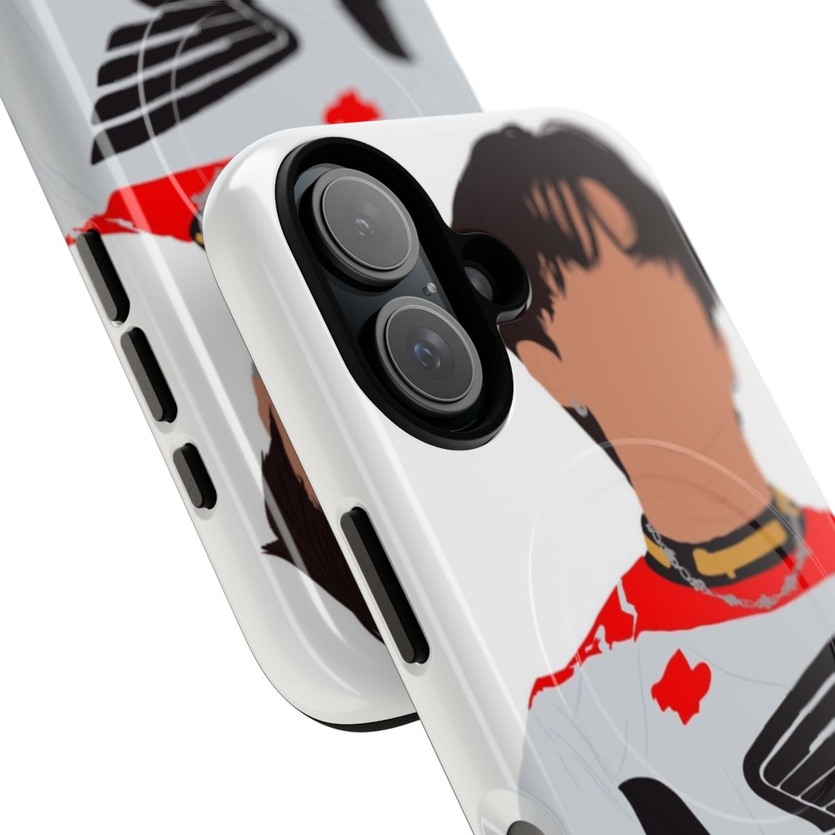 A magnetic tough phone case featuring an image of Stray Kids member Seo Changbin. - Detail