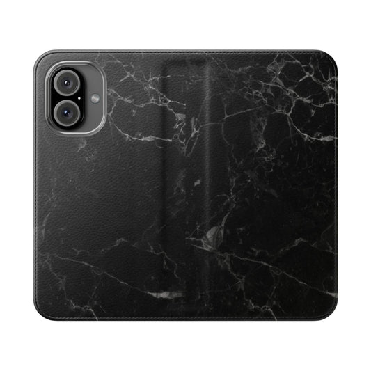 Marble Black Flip Cover Phone Case