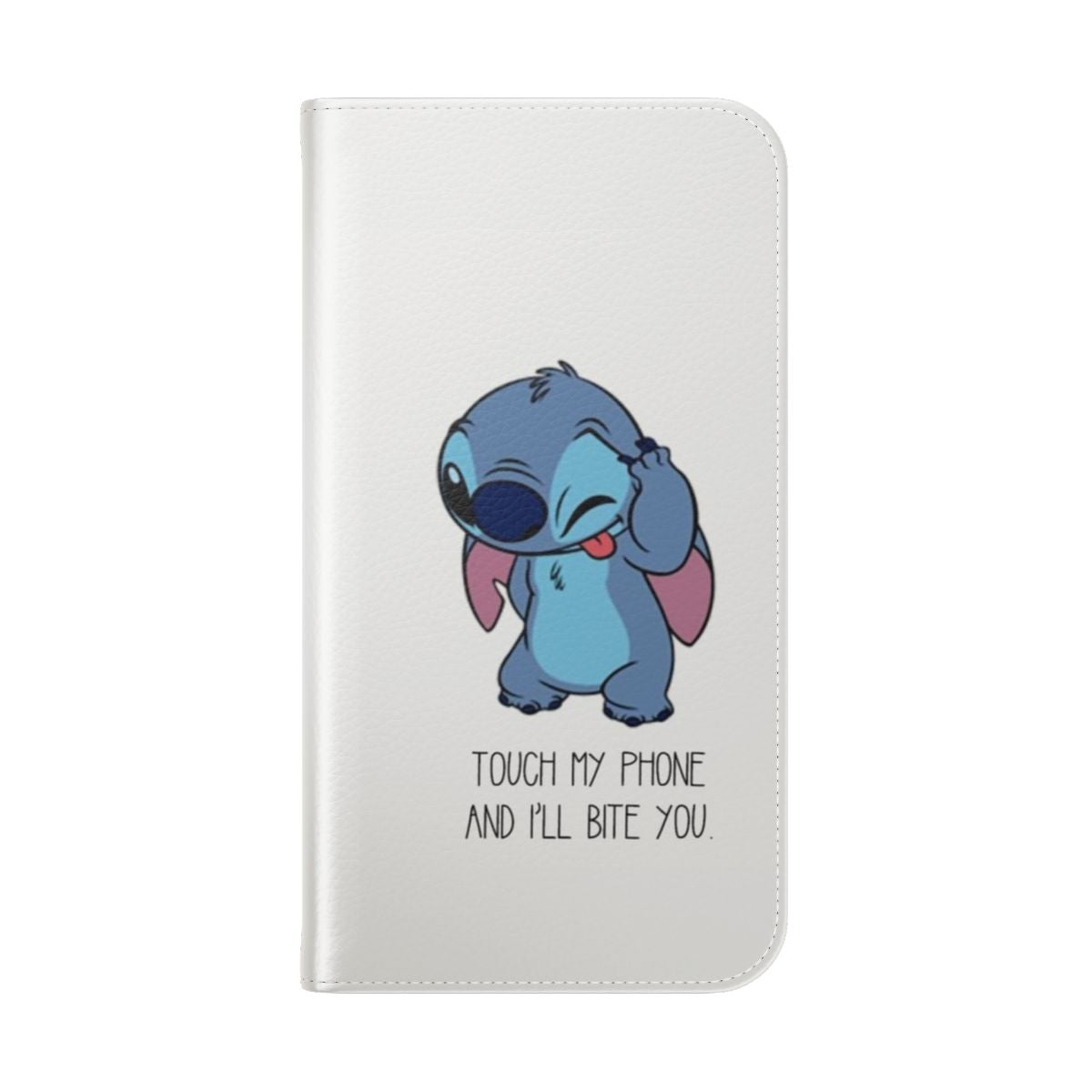 Lilo & Stitch inspired flip phone case with a fun stitch design - Folded Back