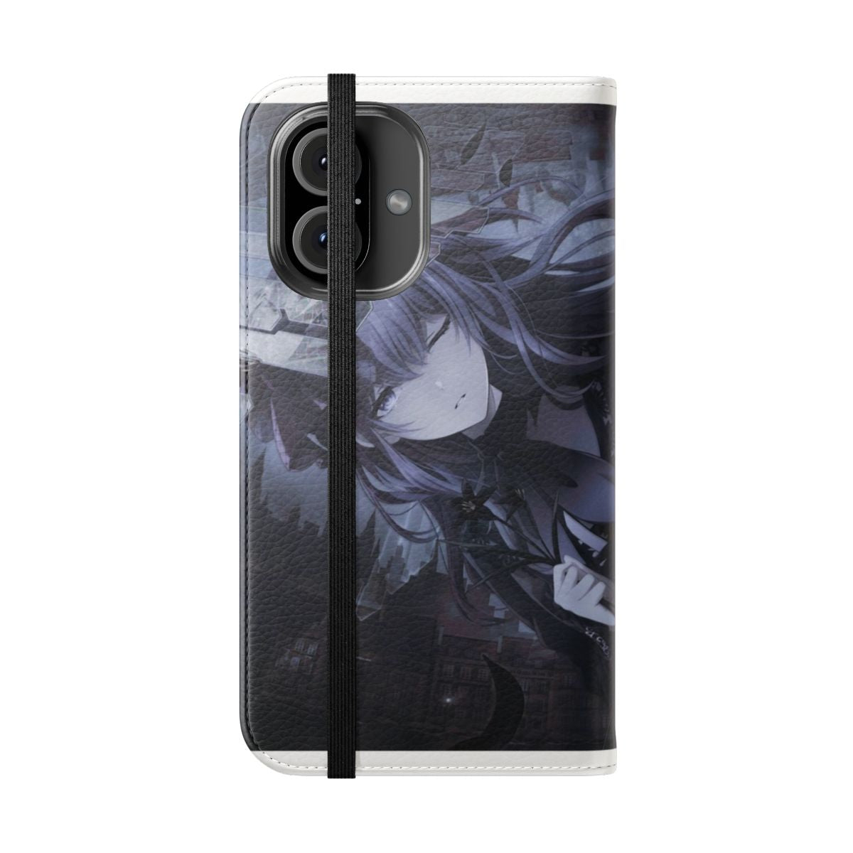 Anime-style flip phone case featuring characters from the Vocaloid series Nightcord at 25 - Folded Front