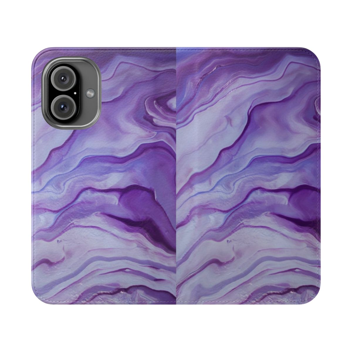 Stylish amethyst-colored marble effect phone case