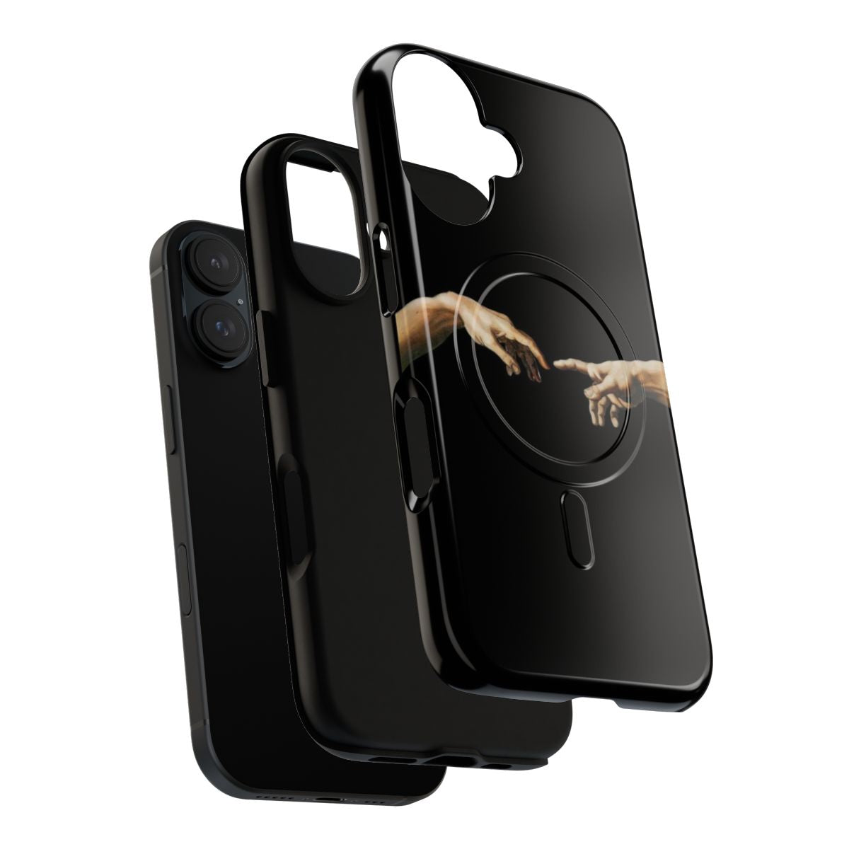 Tough, magnetic phone case featuring the iconic painting The Creation of Adam by Michelangelo - Layers