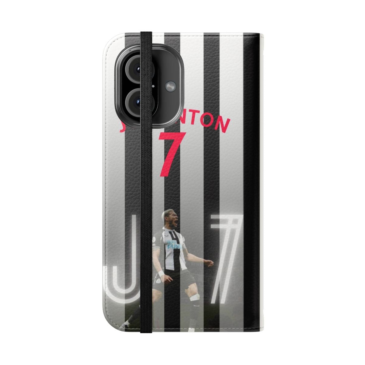 Flip cover phone case with Newcastle United and Toon Army designs - Folded Front