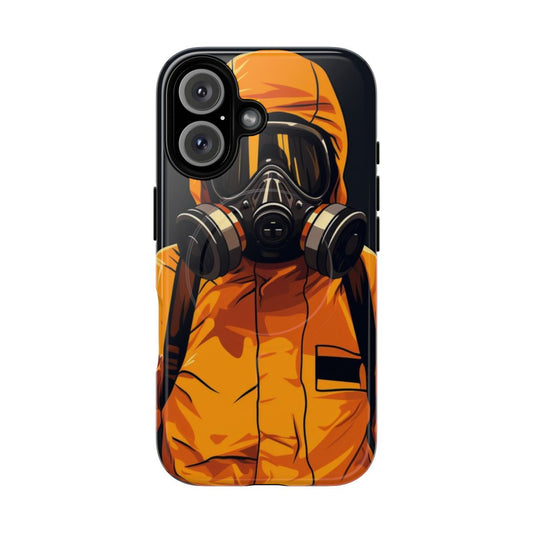 Retro hazmat suit guy classic art design printed on a magnetic and tough phone case