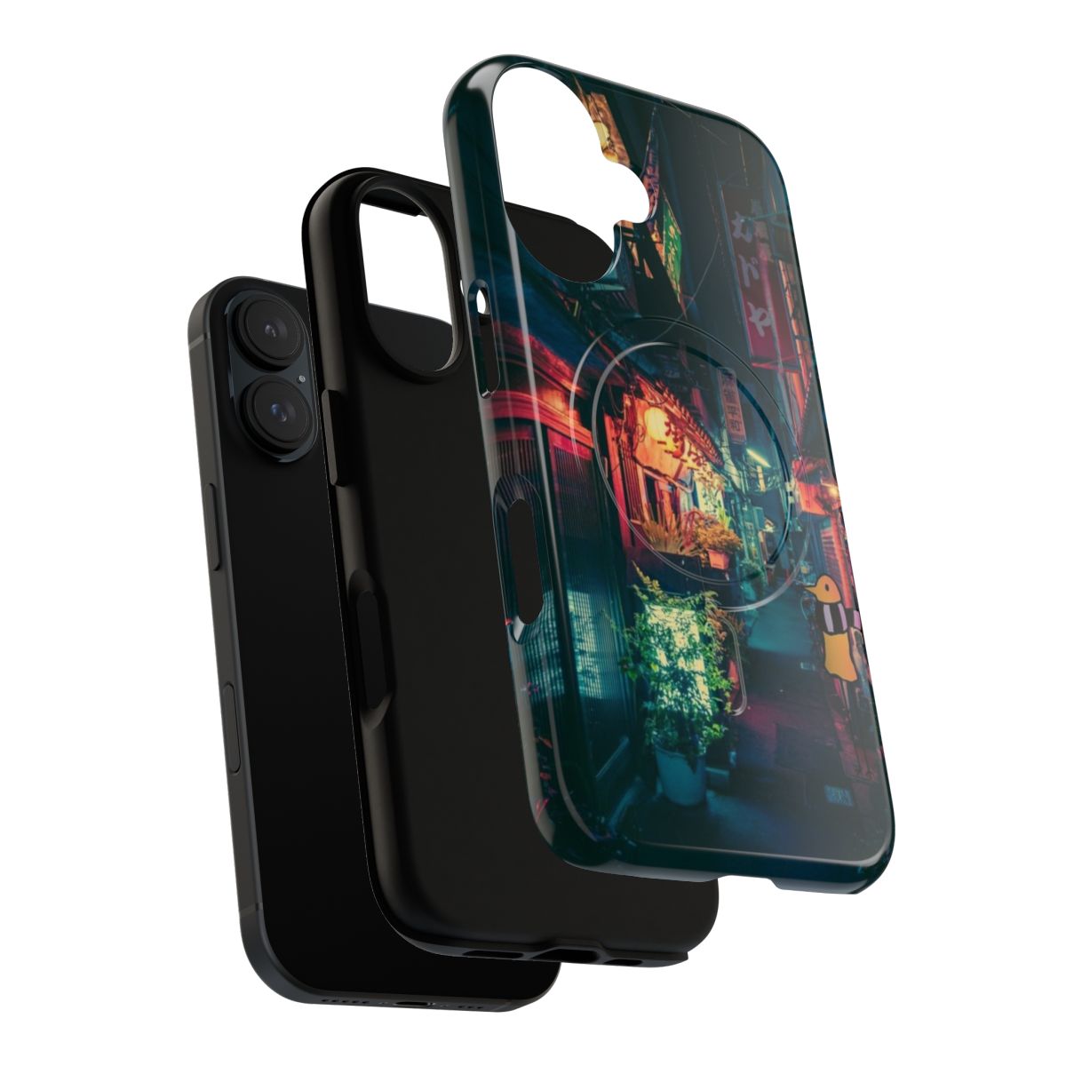 Neon Magnetic Phone Case Inspired by the Manga "Oyasumi PunPun" - Layers