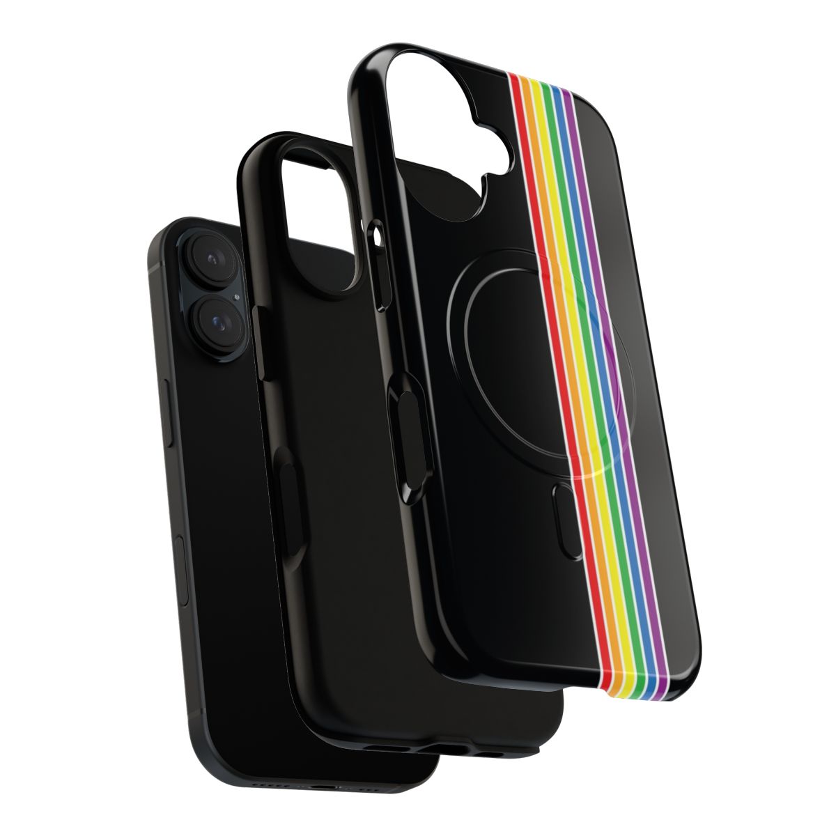 Colorful rainbow phone case with magnetic protective cover - Layers