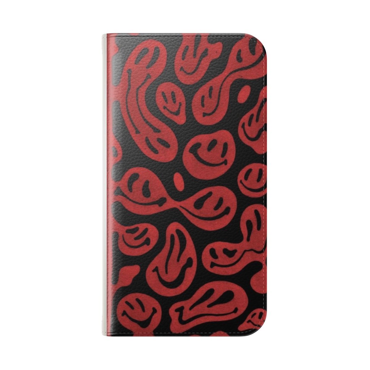 Vibrant psychedelic melted smiley face pattern on a phone case - Folded Back