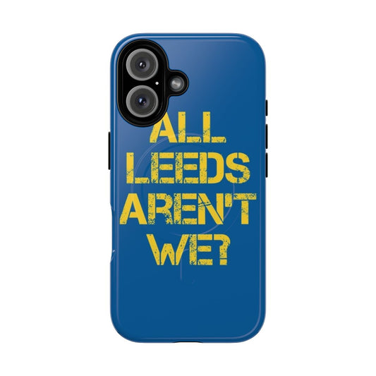 Magnetic tough phone case featuring the Leeds United crest and colors