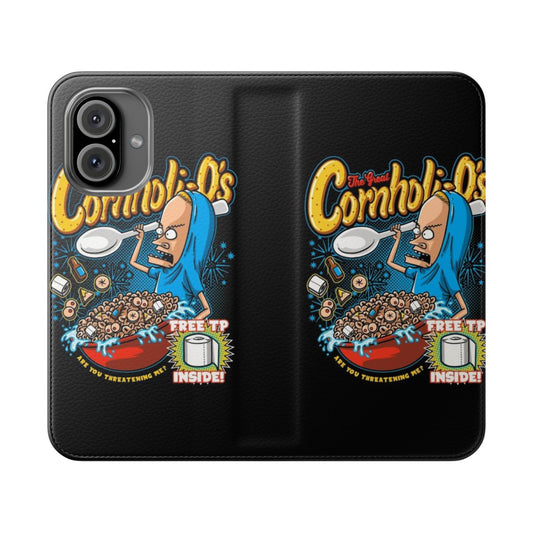 Funny phone case with Beavis and Butthead "Great Cornholio" inspired design