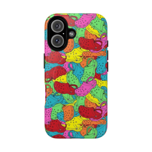 Crocs Collage Phone Case with Vibrant Patterns and Textures