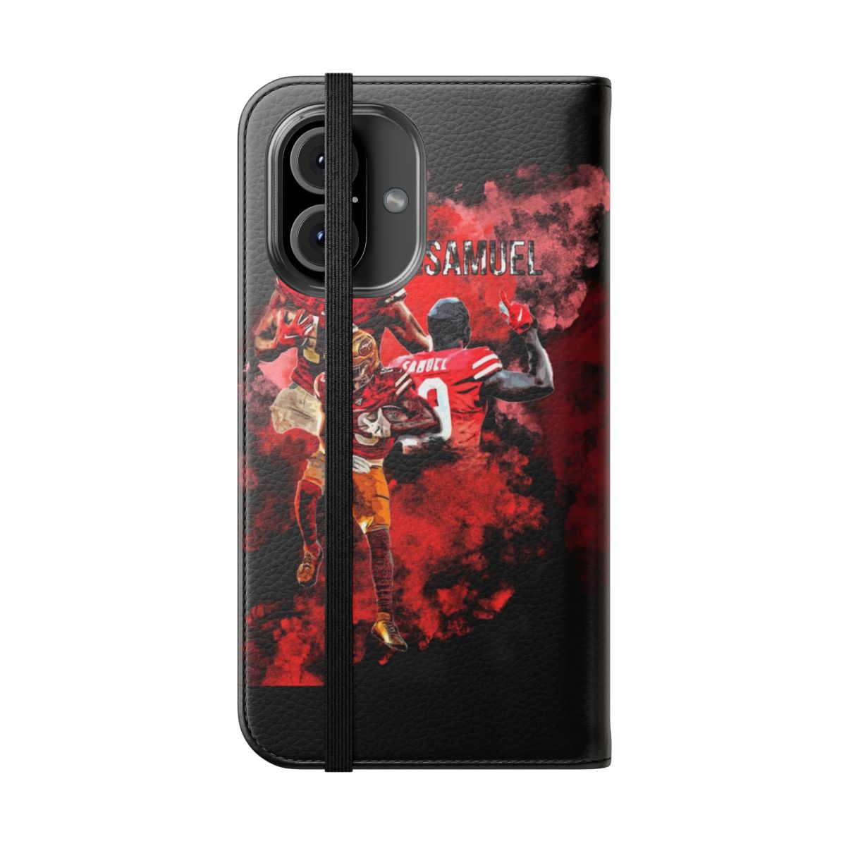 Deebo Samuel inspired phone case with flip cover design - Folded Front