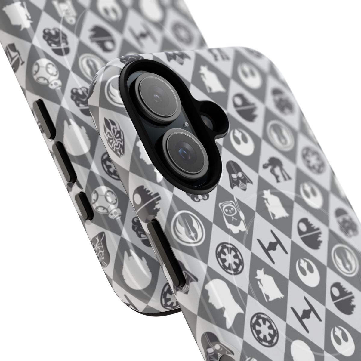 A protective phone case with a galactic empire-themed design, perfect for star wars fans. - Detail