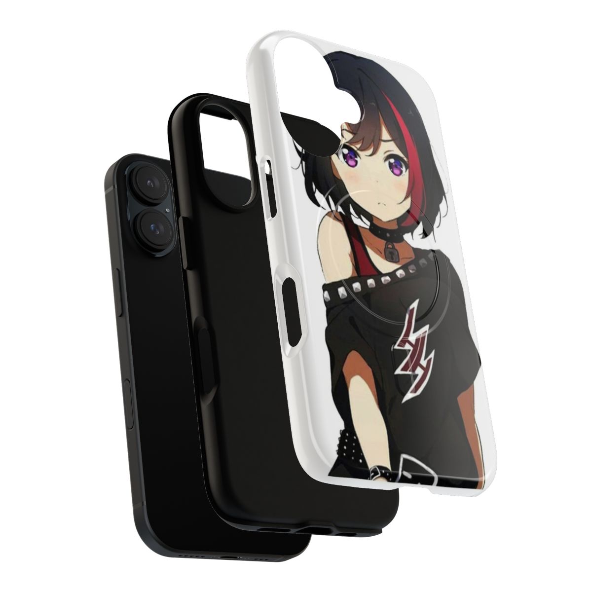 Magnetic tough phone case with a cute anime-inspired design - Layers