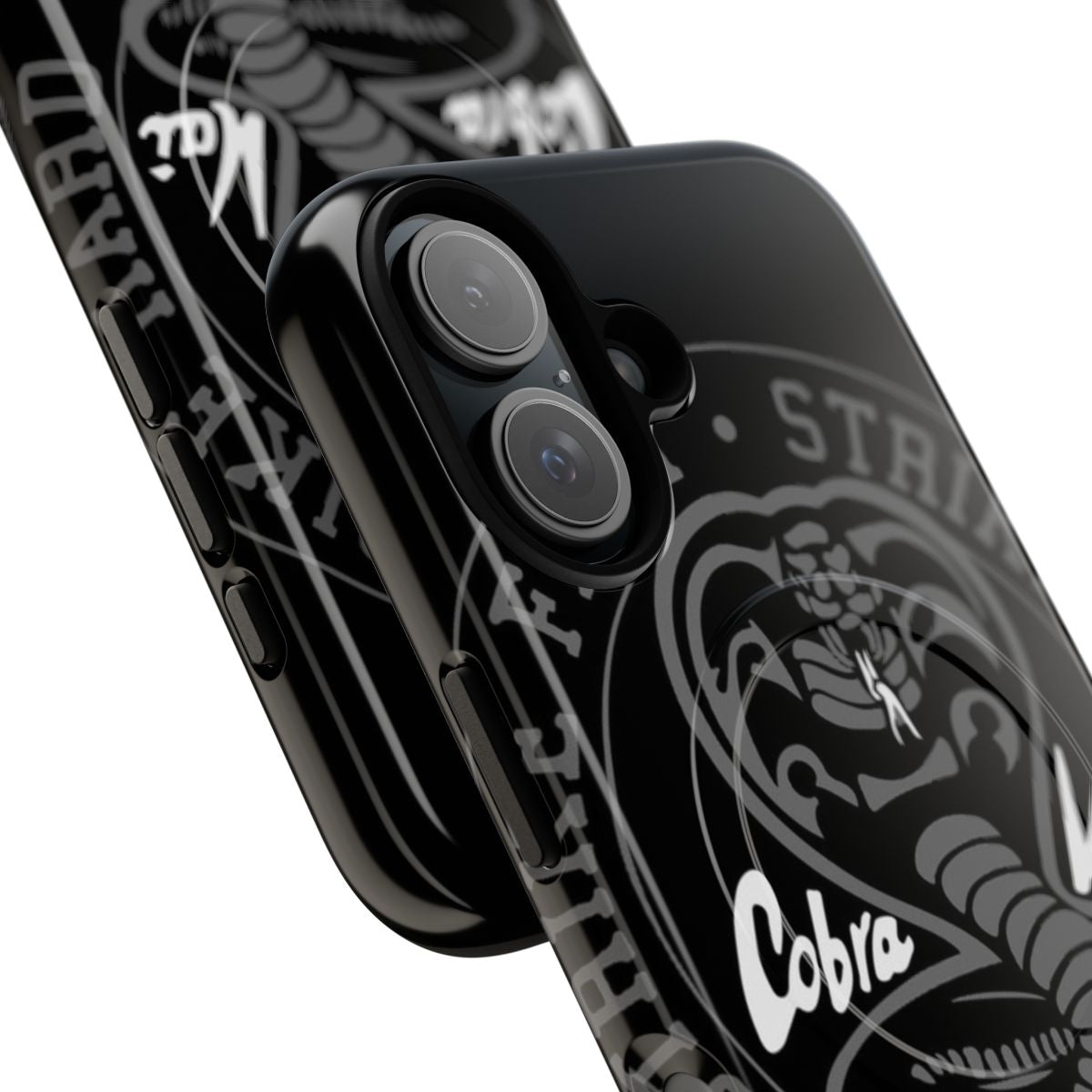 Black Cobra Kai-inspired magnetic tough phone case - Detail