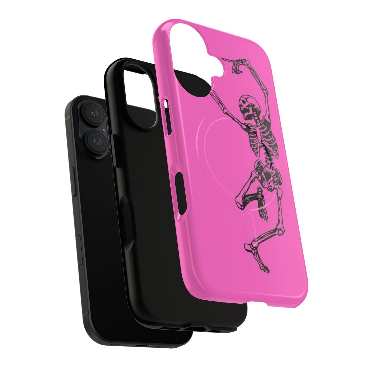 Mystical skull phone case with neon and magnetic design - Layers