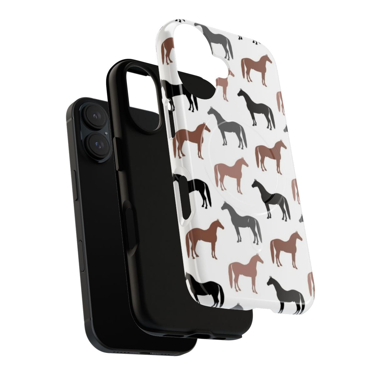 Durable phone case with an elegant horse pattern design - Layers