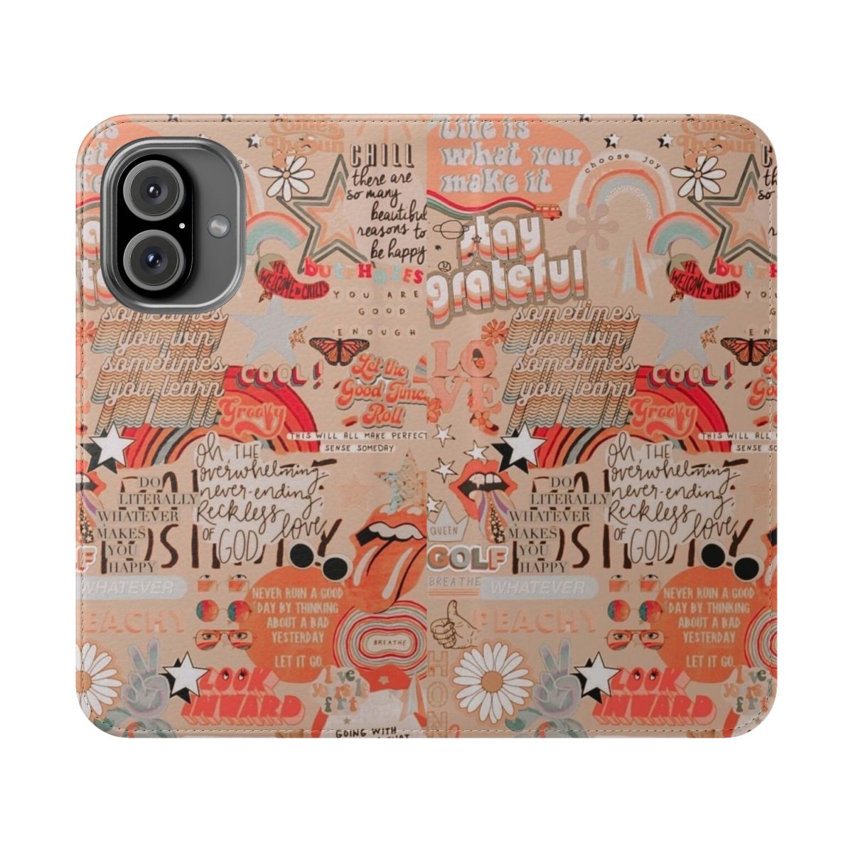 Vintage collage artwork phone case with aesthetic and grunge designs