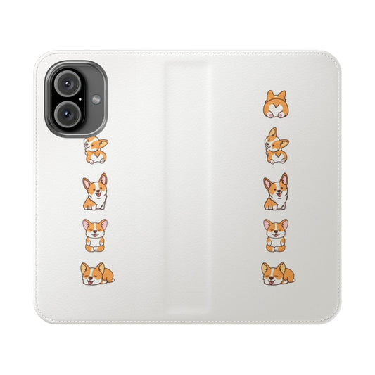 Corgi puppy on a flip cover phone case