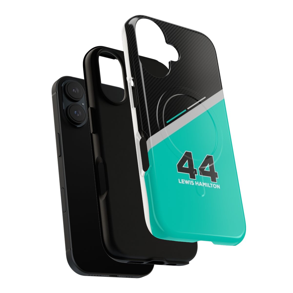 Magnetic tough phone case featuring Lewis Hamilton and Mercedes Formula 1 design - Layers