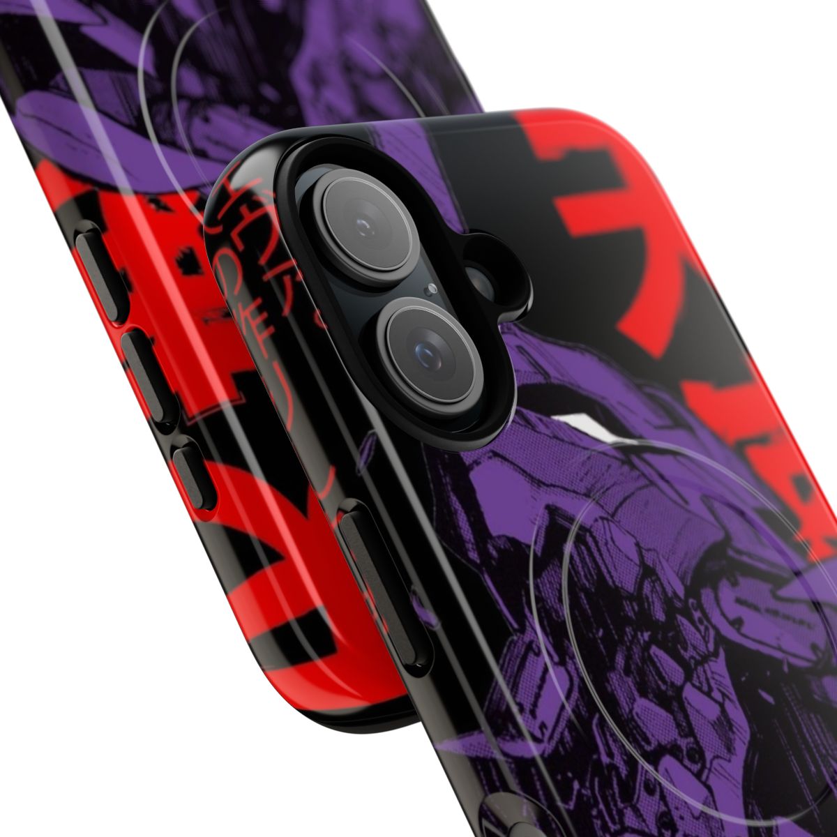 Anime-style magnetic phone case with Evangelion-inspired graphics and durable protective design - Detail