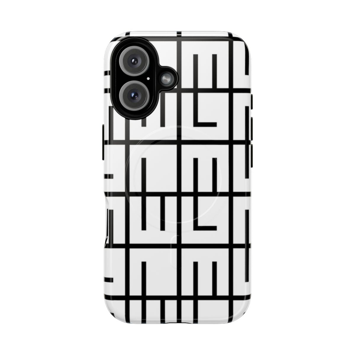 Minimalist black and white magnetic tough phone case