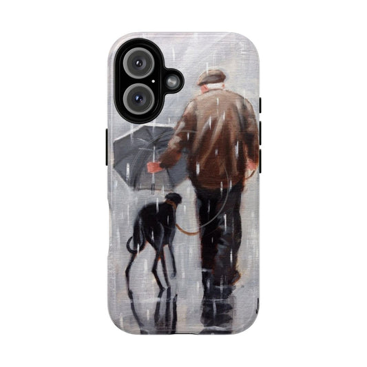 Tough magnetic phone case for greyhound and whippet dogs