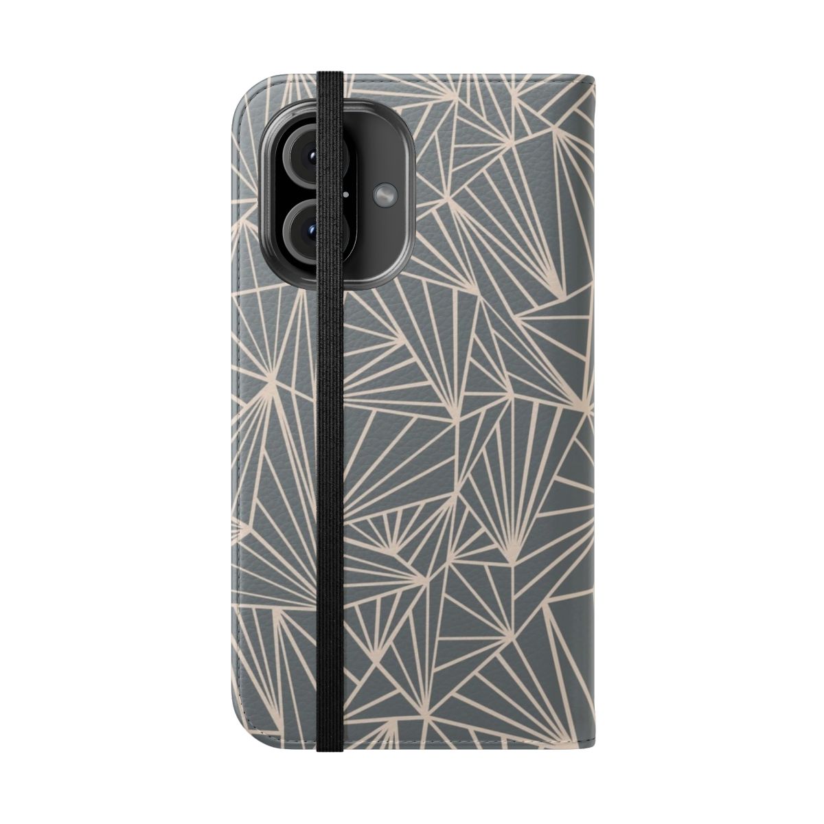 Geometric abstract grey and nude phone case cover - Folded Front