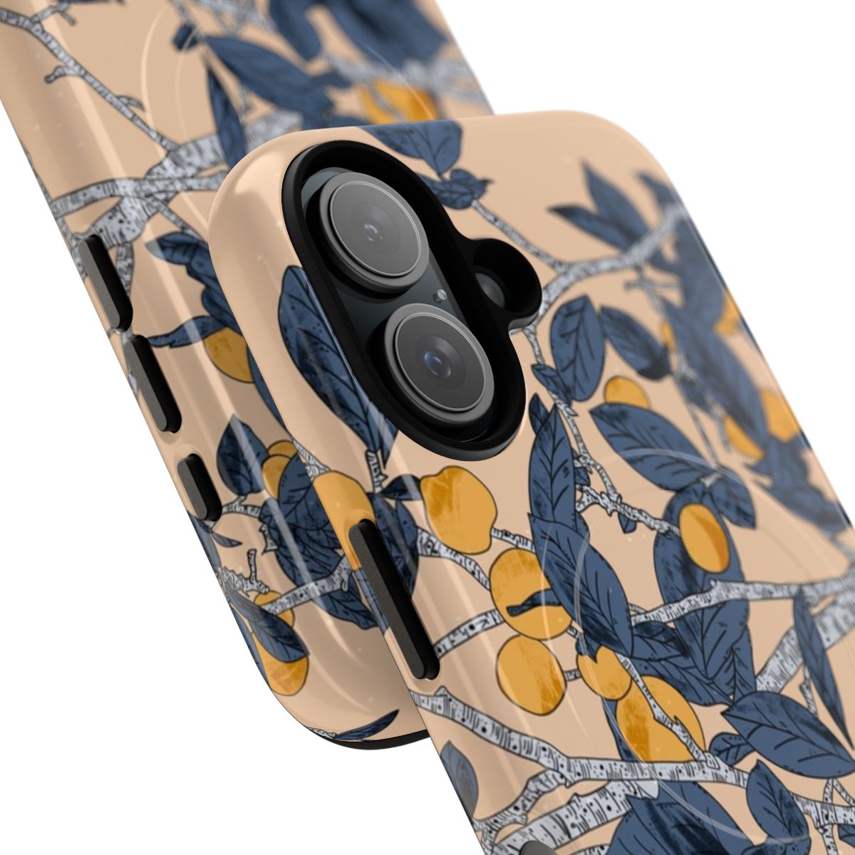 Marrakesh-inspired magnetic tough phone case with vibrant botanical design - Detail