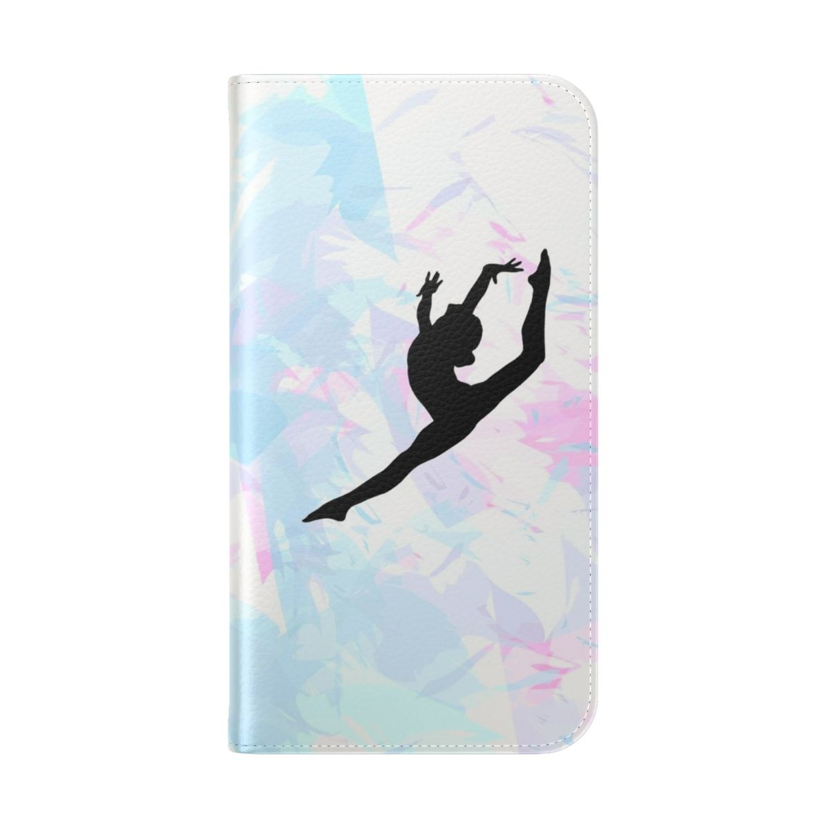 Artistic gymnastics silhouette design on a flip cover phone case - Folded Back